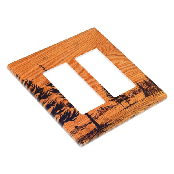 1Pcs Pine wood grain Wall Plate Cover  Switch Plate Covers  Light Switch Cover Plate  Wall Plate Cover Decorative  Decorative switch and socket covers for home kitchen decoration - Image 2