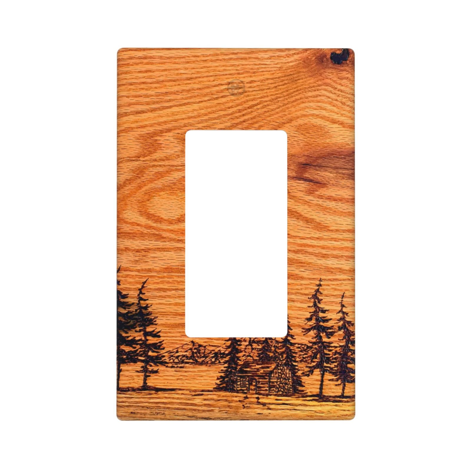 1Pcs Pine wood grain Wall Plate Cover  Switch Plate Covers  Light Switch Cover Plate  Wall Plate Cover Decorative  Decorative switch and socket covers for home kitchen decoration