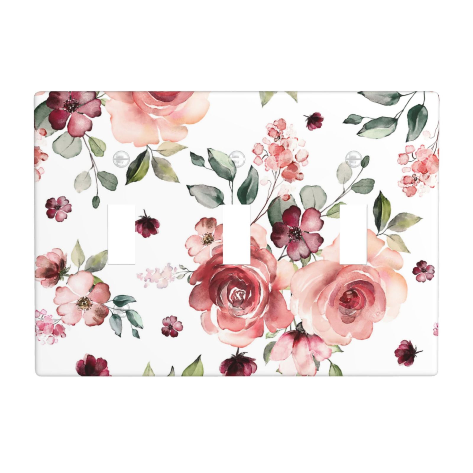 1Pcs Pink Floral Retro Wild Rose Blossom Flower Wall Plate Cover Switch Plate Covers Light Switch Cover Plate Wall Plate Cover Decorative Decorative switch and socket covers for home kitchen decoration