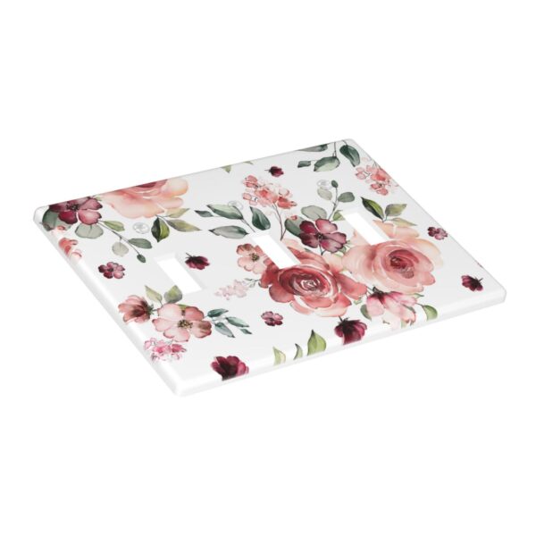 1Pcs Pink Floral Retro Wild Rose Blossom Flower Wall Plate Cover  Switch Plate Covers  Light Switch Cover Plate  Wall Plate Cover Decorative  Decorative switch and socket covers for home kitchen decoration - Image 3