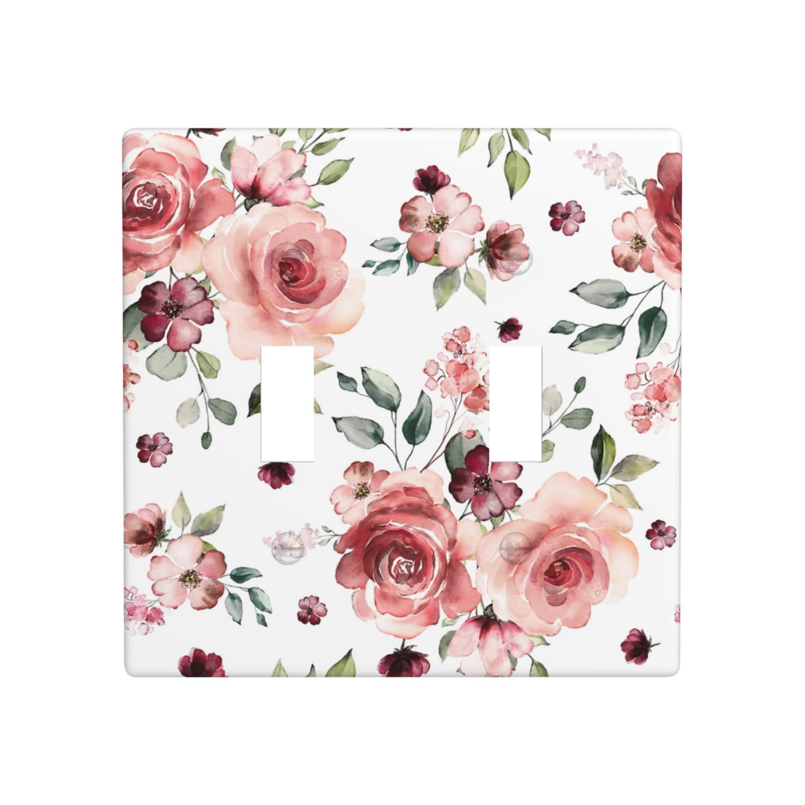 1Pcs Pink Floral Retro Wild Rose Blossom Flower Wall Plate Cover  Switch Plate Covers  Light Switch Cover Plate  Wall Plate Cover Decorative  Decorative switch and socket covers for home kitchen decoration