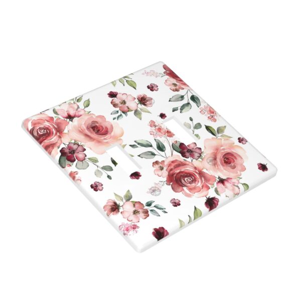1Pcs Pink Floral Retro Wild Rose Blossom Flower Wall Plate Cover  Switch Plate Covers  Light Switch Cover Plate  Wall Plate Cover Decorative  Decorative switch and socket covers for home kitchen decoration - Image 2