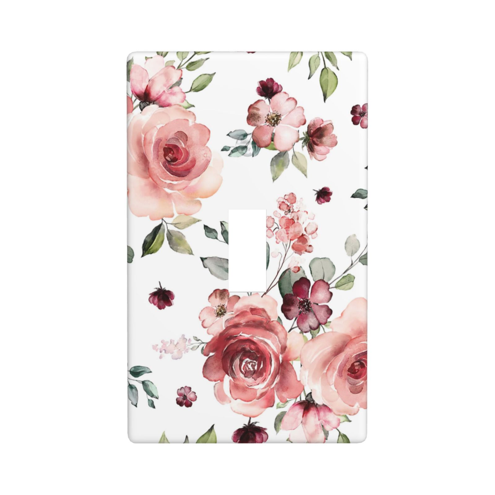 1Pcs Pink Floral Retro Wild Rose Blossom Flower Wall Plate Cover Switch Plate Covers Light Switch Cover Plate Wall Plate Cover Decorative Decorative switch and socket covers for home kitchen decoration