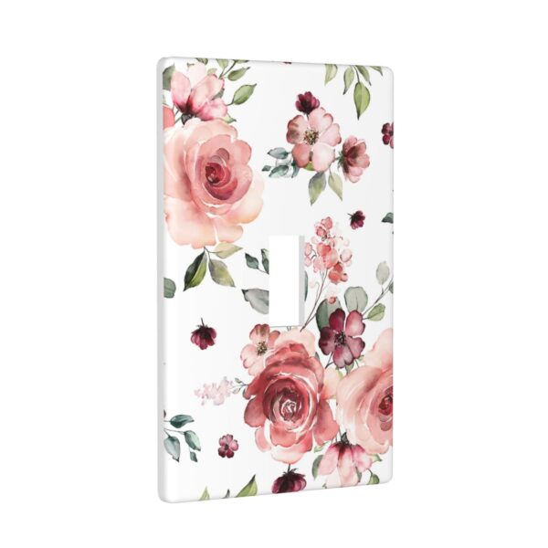 1Pcs Pink Floral Retro Wild Rose Blossom Flower Wall Plate Cover  Switch Plate Covers  Light Switch Cover Plate  Wall Plate Cover Decorative  Decorative switch and socket covers for home kitchen decoration - Image 2