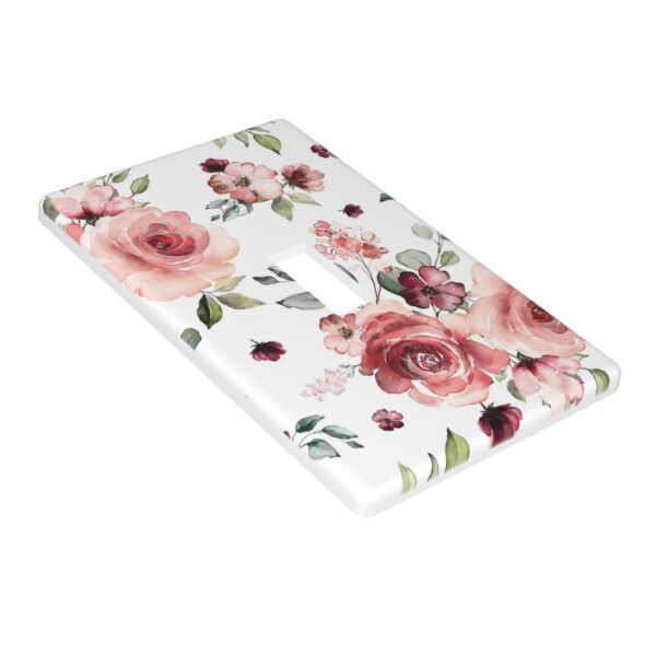 1Pcs Pink Floral Retro Wild Rose Blossom Flower Wall Plate Cover  Switch Plate Covers  Light Switch Cover Plate  Wall Plate Cover Decorative  Decorative switch and socket covers for home kitchen decoration - Image 3