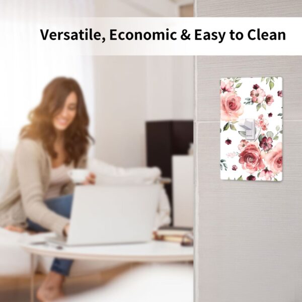 1Pcs Pink Floral Retro Wild Rose Blossom Flower Wall Plate Cover  Switch Plate Covers  Light Switch Cover Plate  Wall Plate Cover Decorative  Decorative switch and socket covers for home kitchen decoration - Image 5