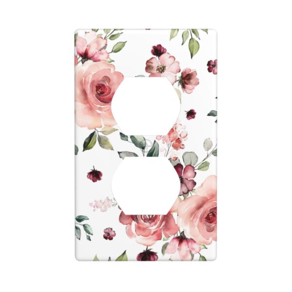 1Pcs Pink Floral Retro Wild Rose Blossom Flower Wall Plate Cover  Switch Plate Covers  Light Switch Cover Plate  Wall Plate Cover Decorative  Decorative switch and socket covers for home kitchen decoration