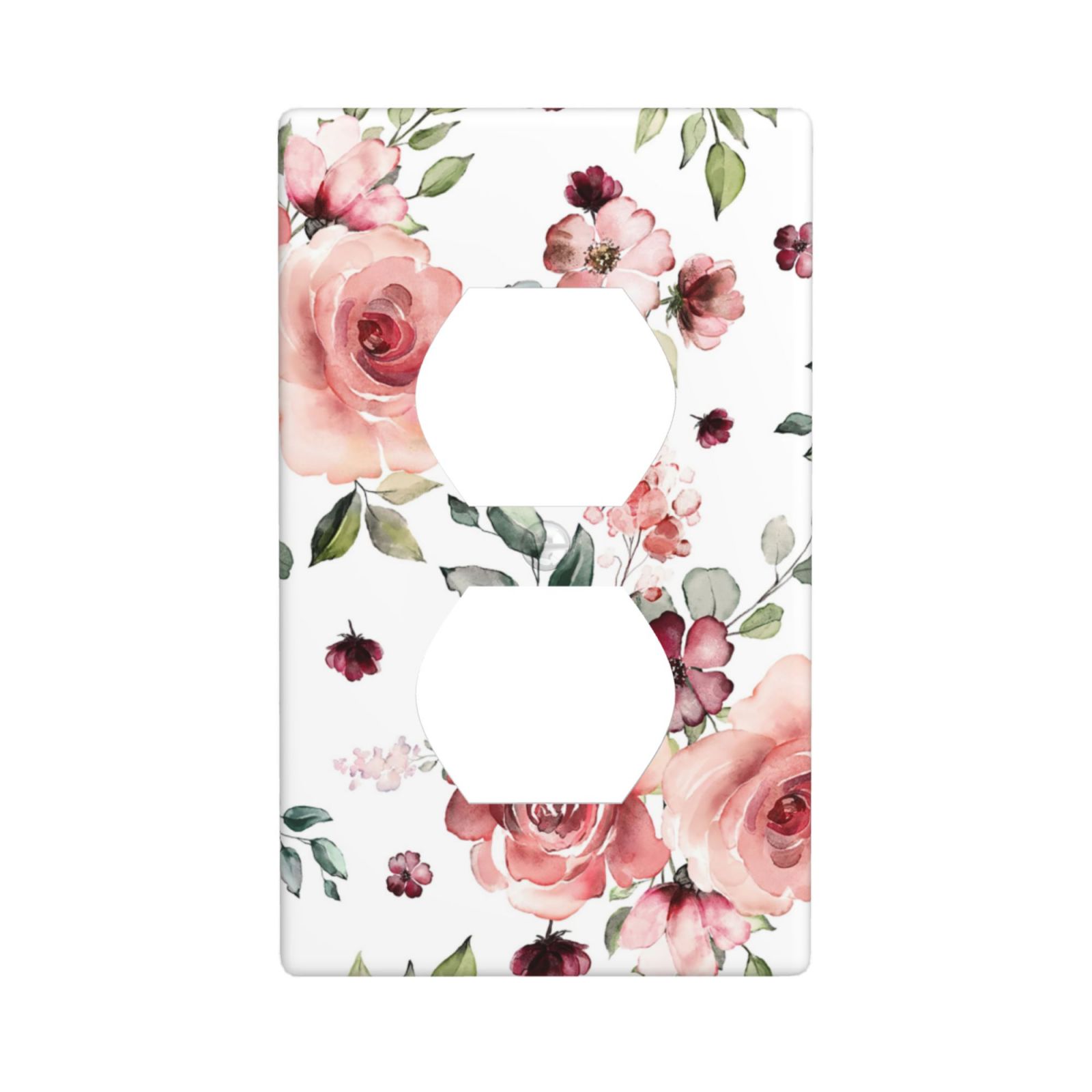 1Pcs Pink Floral Retro Wild Rose Blossom Flower Wall Plate Cover  Switch Plate Covers  Light Switch Cover Plate  Wall Plate Cover Decorative  Decorative switch and socket covers for home kitchen decoration