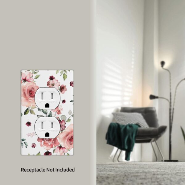 1Pcs Pink Floral Retro Wild Rose Blossom Flower Wall Plate Cover  Switch Plate Covers  Light Switch Cover Plate  Wall Plate Cover Decorative  Decorative switch and socket covers for home kitchen decoration - Image 5