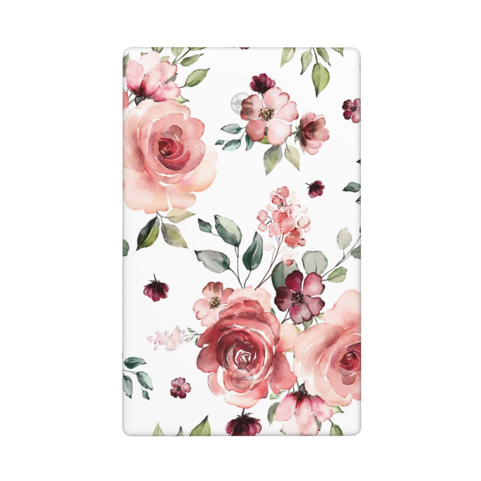 1Pcs Pink Floral Retro Wild Rose Blossom Flower Wall Plate Cover  Switch Plate Covers  Light Switch Cover Plate  Wall Plate Cover Decorative  Decorative switch and socket covers for home kitchen decoration