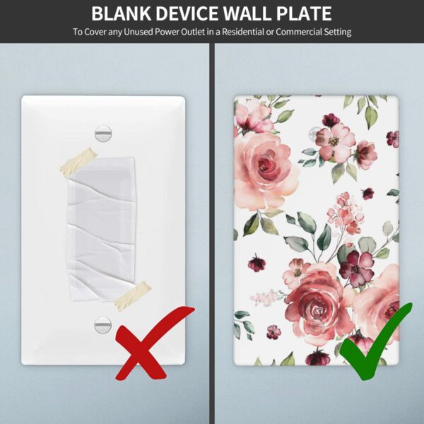 1Pcs Pink Floral Retro Wild Rose Blossom Flower Wall Plate Cover  Switch Plate Covers  Light Switch Cover Plate  Wall Plate Cover Decorative  Decorative switch and socket covers for home kitchen decoration - Image 5