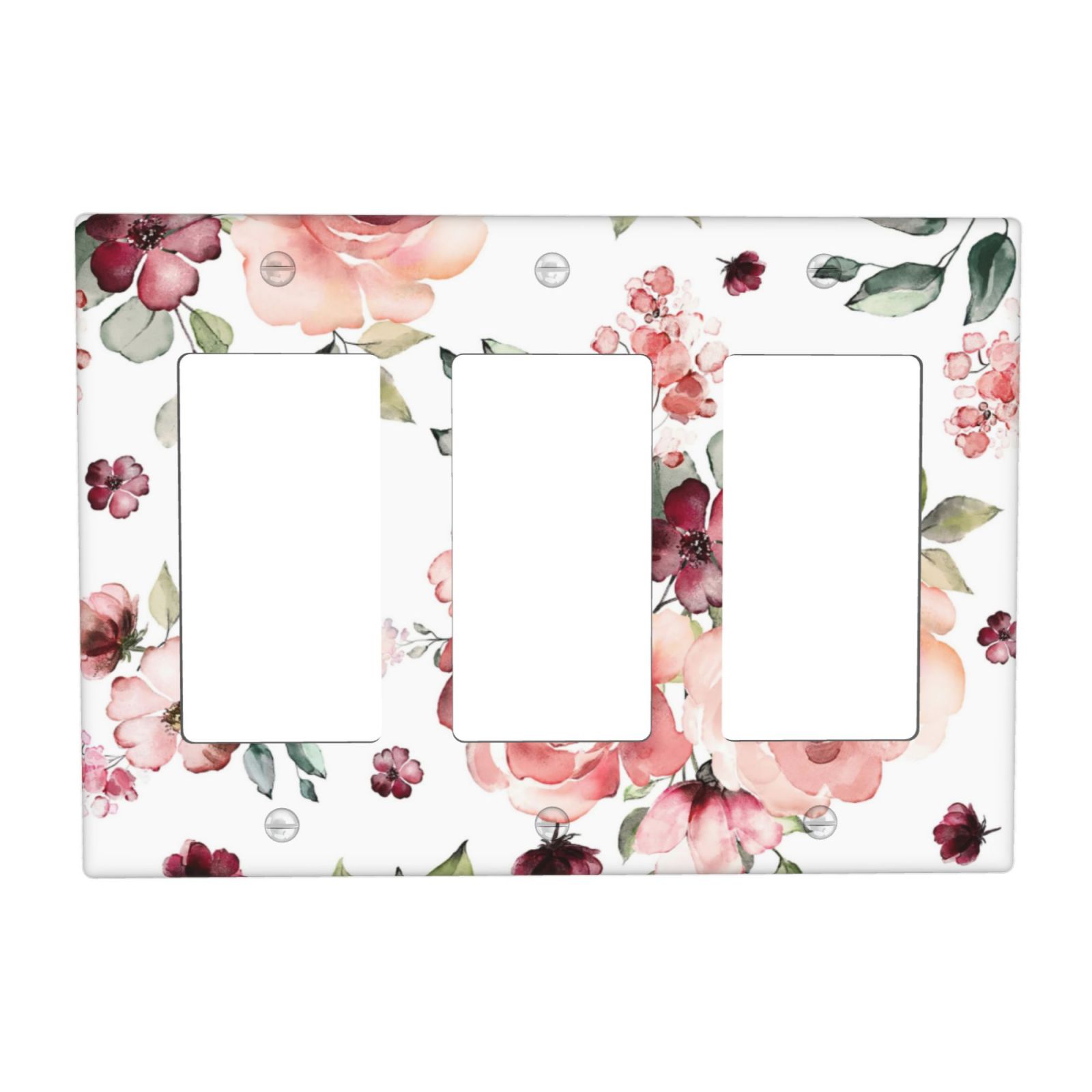 1Pcs Pink Floral Retro Wild Rose Blossom Flower Wall Plate Cover Switch Plate Covers Light Switch Cover Plate Wall Plate Cover Decorative Decorative switch and socket covers for home kitchen decoration