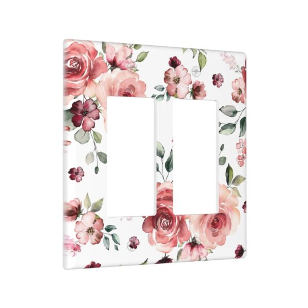 1Pcs Pink Floral Retro Wild Rose Blossom Flower Wall Plate Cover  Switch Plate Covers  Light Switch Cover Plate  Wall Plate Cover Decorative  Decorative switch and socket covers for home kitchen decoration - Image 3