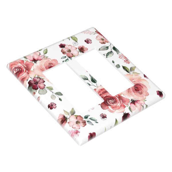 1Pcs Pink Floral Retro Wild Rose Blossom Flower Wall Plate Cover  Switch Plate Covers  Light Switch Cover Plate  Wall Plate Cover Decorative  Decorative switch and socket covers for home kitchen decoration - Image 2