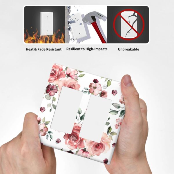 1Pcs Pink Floral Retro Wild Rose Blossom Flower Wall Plate Cover  Switch Plate Covers  Light Switch Cover Plate  Wall Plate Cover Decorative  Decorative switch and socket covers for home kitchen decoration - Image 4