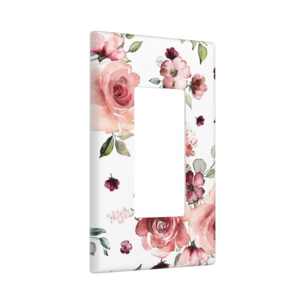 1Pcs Pink Floral Retro Wild Rose Blossom Flower Wall Plate Cover  Switch Plate Covers  Light Switch Cover Plate  Wall Plate Cover Decorative  Decorative switch and socket covers for home kitchen decoration - Image 3