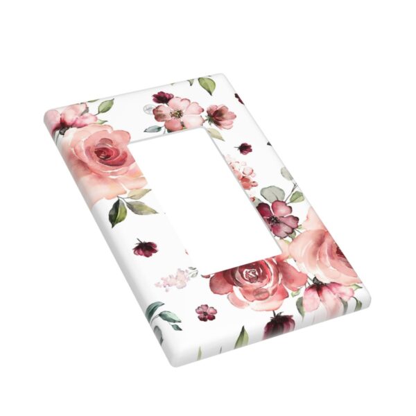 1Pcs Pink Floral Retro Wild Rose Blossom Flower Wall Plate Cover  Switch Plate Covers  Light Switch Cover Plate  Wall Plate Cover Decorative  Decorative switch and socket covers for home kitchen decoration - Image 2