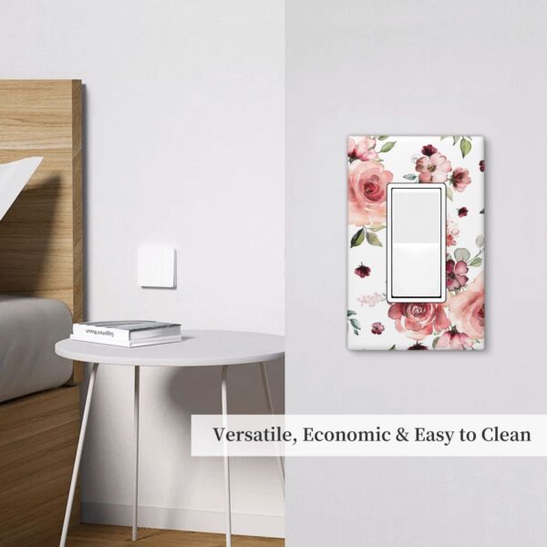 1Pcs Pink Floral Retro Wild Rose Blossom Flower Wall Plate Cover  Switch Plate Covers  Light Switch Cover Plate  Wall Plate Cover Decorative  Decorative switch and socket covers for home kitchen decoration - Image 5