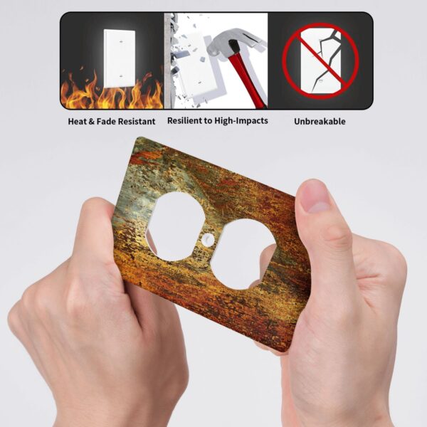 1Pcs Rust Old Rusty Copper Rustic Wall Plate Cover  Switch Plate Covers  Light Switch Cover Plate  Wall Plate Cover Decorative  Decorative switch and socket covers for home kitchen decoration - Image 4