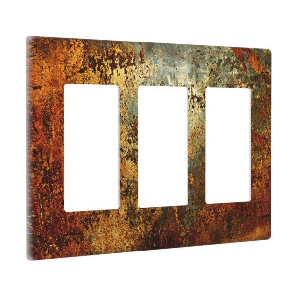 1Pcs Rust Old Rusty Copper Rustic Wall Plate Cover  Switch Plate Covers  Light Switch Cover Plate  Wall Plate Cover Decorative  Decorative switch and socket covers for home kitchen decoration - Image 2