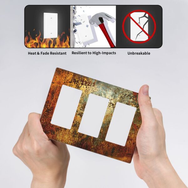 1Pcs Rust Old Rusty Copper Rustic Wall Plate Cover  Switch Plate Covers  Light Switch Cover Plate  Wall Plate Cover Decorative  Decorative switch and socket covers for home kitchen decoration - Image 4