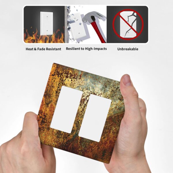 1Pcs Rust Old Rusty Copper Rustic Wall Plate Cover  Switch Plate Covers  Light Switch Cover Plate  Wall Plate Cover Decorative  Decorative switch and socket covers for home kitchen decoration - Image 4
