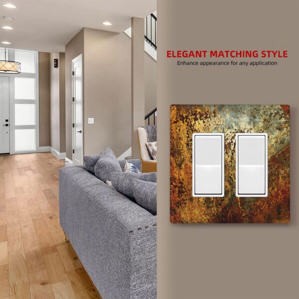 1Pcs Rust Old Rusty Copper Rustic Wall Plate Cover  Switch Plate Covers  Light Switch Cover Plate  Wall Plate Cover Decorative  Decorative switch and socket covers for home kitchen decoration - Image 5