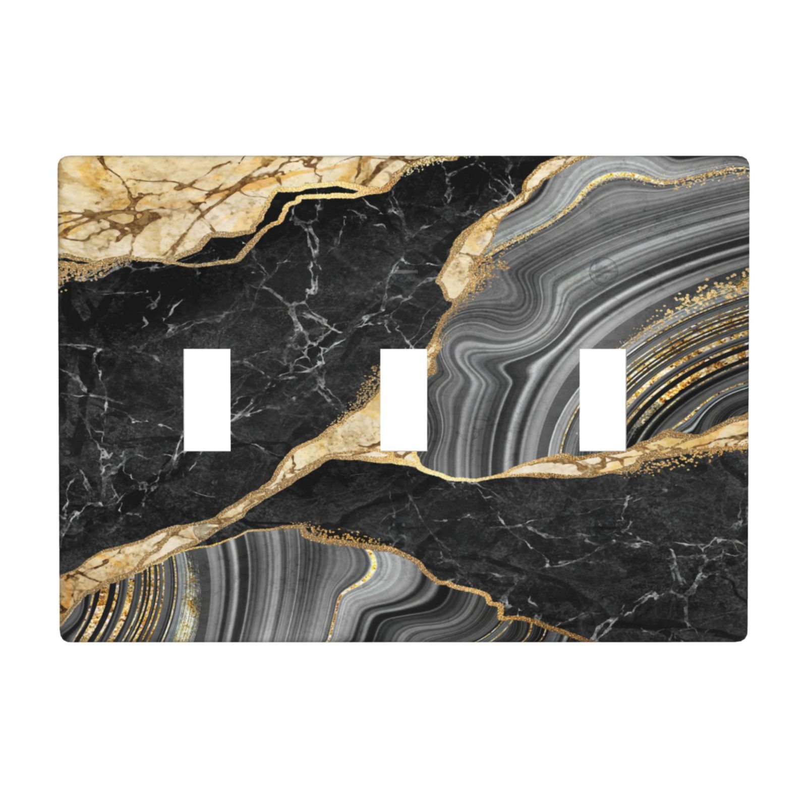 1Pcs Elegant black gold marble Wall Plate Cover Switch Plate Covers Light Switch Cover Plate Wall Plate Cover Decorative Decorative switch and socket covers for home kitchen decoration