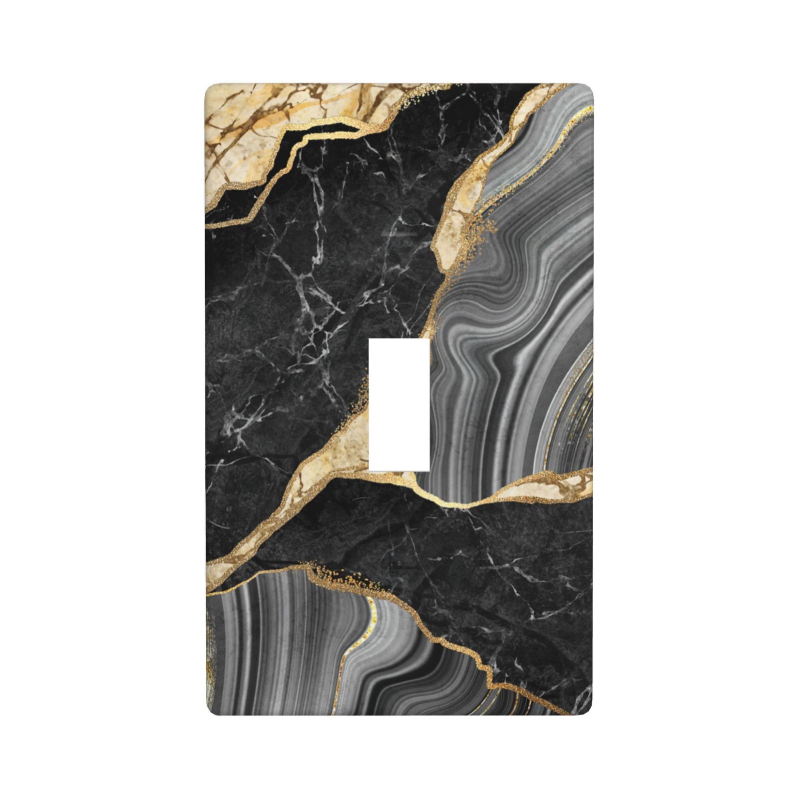 1Pcs Elegant black gold marble Wall Plate Cover Switch Plate Covers Light Switch Cover Plate Wall Plate Cover Decorative Decorative switch and socket covers for home kitchen decoration