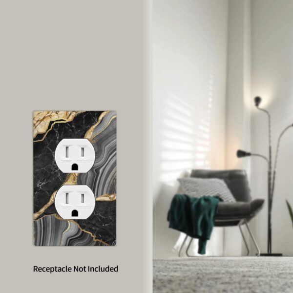 1Pcs Elegant black gold marble Wall Plate Cover  Switch Plate Covers  Light Switch Cover Plate  Wall Plate Cover Decorative  Decorative switch and socket covers for home kitchen decoration - Image 4