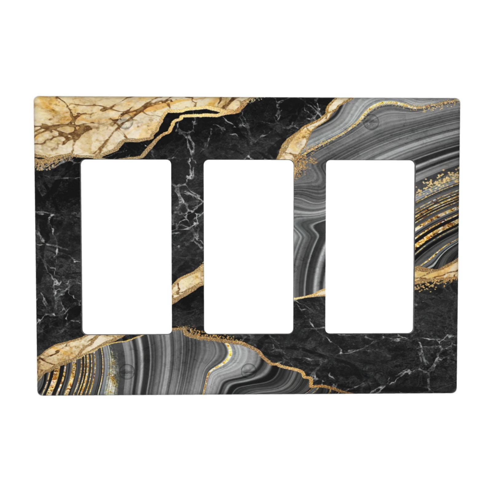 1Pcs Elegant black gold marble Wall Plate Cover Switch Plate Covers Light Switch Cover Plate Wall Plate Cover Decorative Decorative switch and socket covers for home kitchen decoration