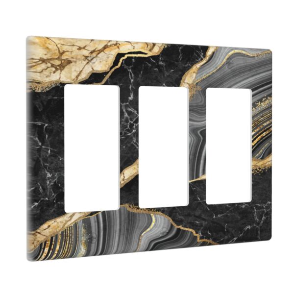 1Pcs Elegant black gold marble Wall Plate Cover  Switch Plate Covers  Light Switch Cover Plate  Wall Plate Cover Decorative  Decorative switch and socket covers for home kitchen decoration - Image 2