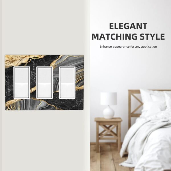 1Pcs Elegant black gold marble Wall Plate Cover  Switch Plate Covers  Light Switch Cover Plate  Wall Plate Cover Decorative  Decorative switch and socket covers for home kitchen decoration - Image 5