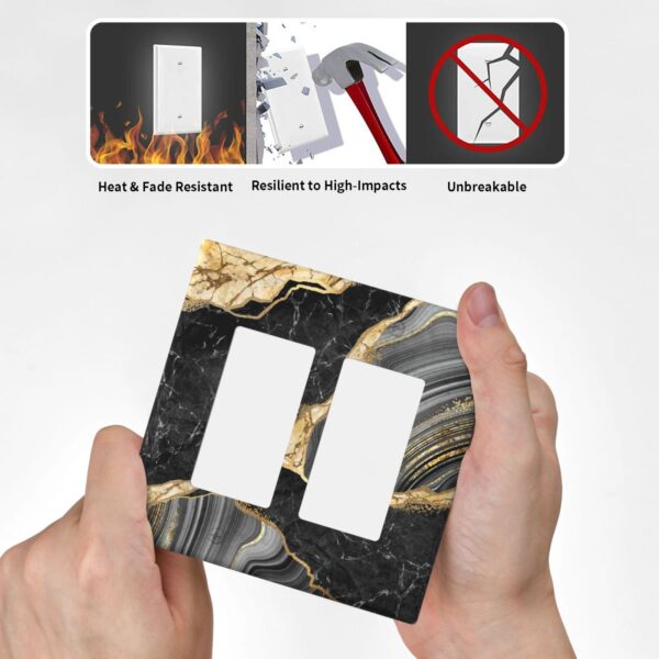 1Pcs Elegant black gold marble Wall Plate Cover  Switch Plate Covers  Light Switch Cover Plate  Wall Plate Cover Decorative  Decorative switch and socket covers for home kitchen decoration - Image 4