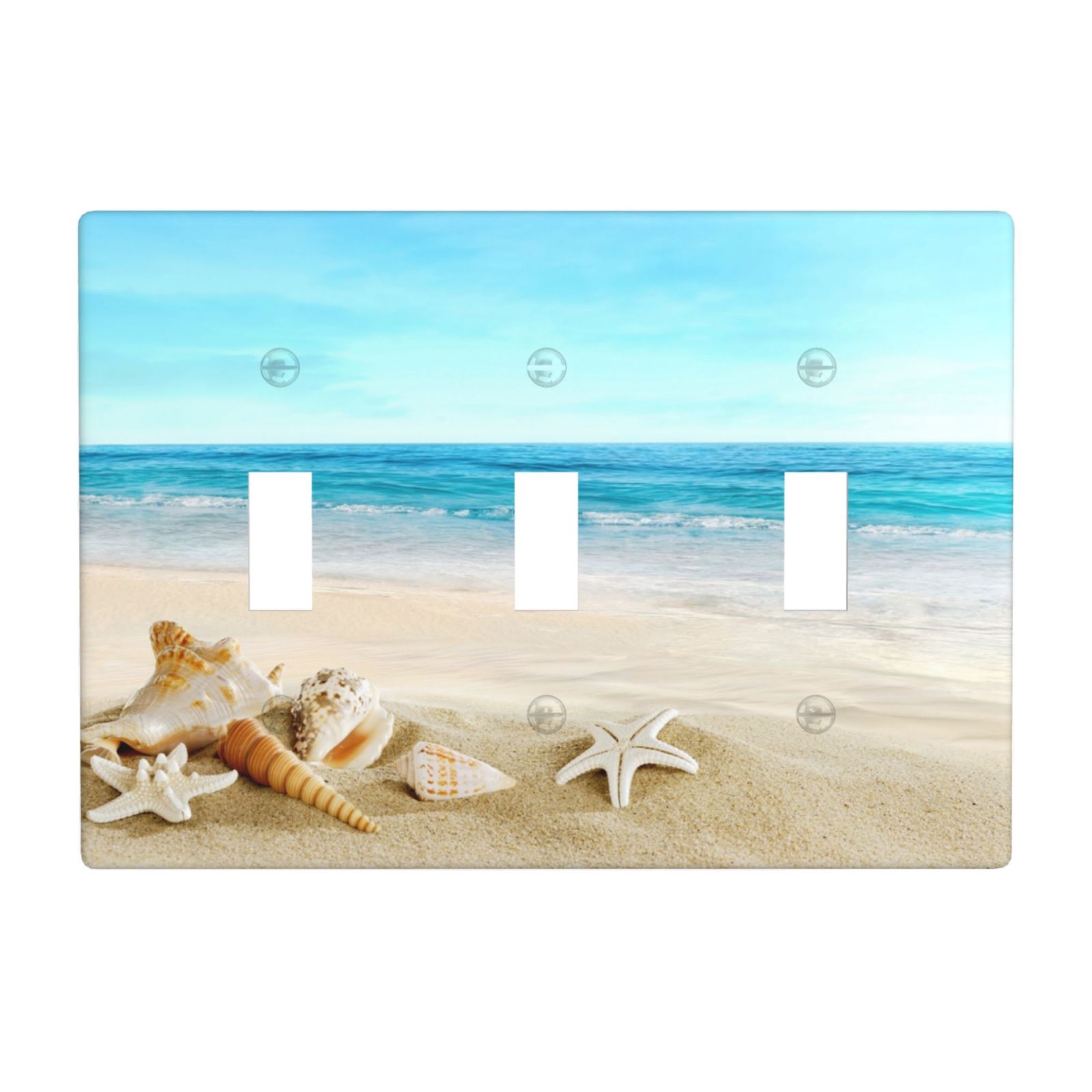 1Pcs Shells on the beach Wall Plate Cover Switch Plate Covers Light Switch Cover Plate Wall Plate Cover Decorative Decorative switch and socket covers for home kitchen decoration