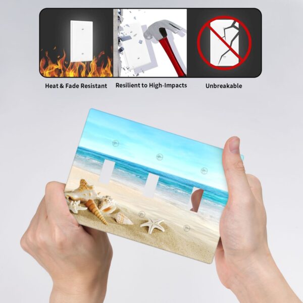 1Pcs Shells on the beach Wall Plate Cover  Switch Plate Covers  Light Switch Cover Plate  Wall Plate Cover Decorative  Decorative switch and socket covers for home kitchen decoration - Image 4