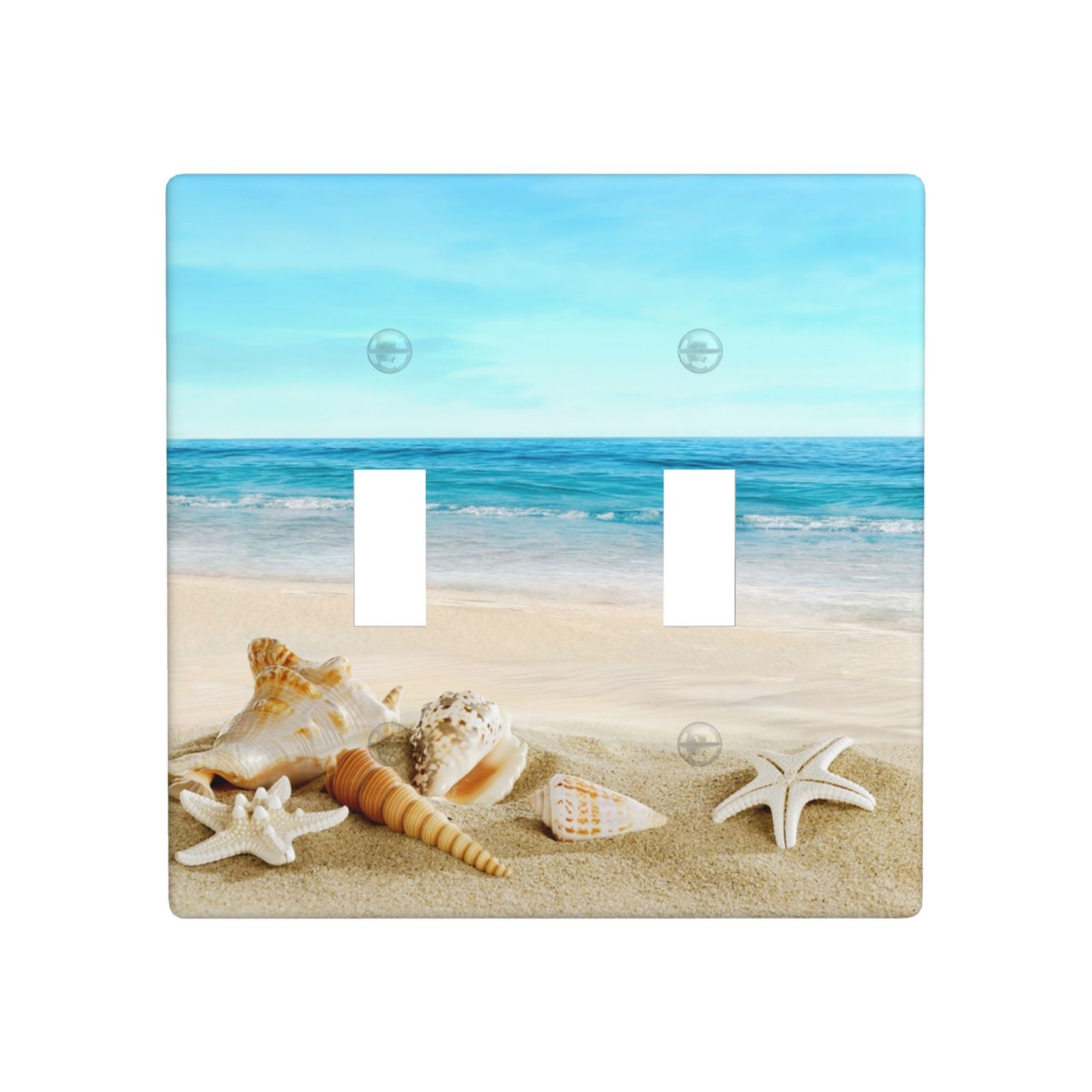 1Pcs Shells on the beach Wall Plate Cover Switch Plate Covers Light Switch Cover Plate Wall Plate Cover Decorative Decorative switch and socket covers for home kitchen decoration