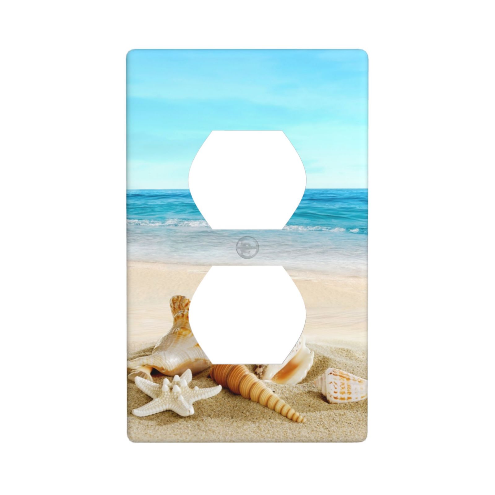 1Pcs Shells on the beach Wall Plate Cover Switch Plate Covers Light Switch Cover Plate Wall Plate Cover Decorative Decorative switch and socket covers for home kitchen decoration