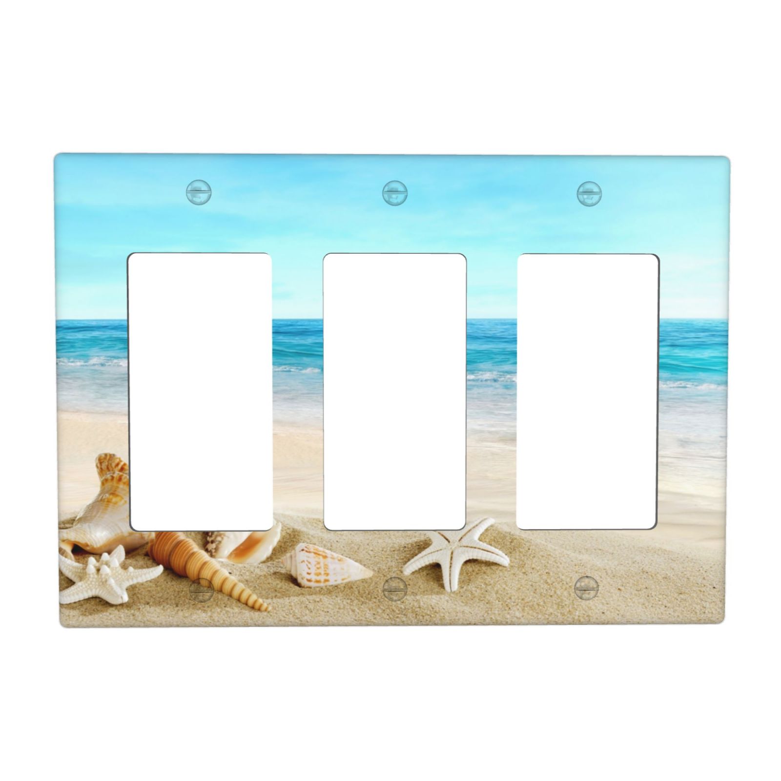 1Pcs Shells on the beach Wall Plate Cover Switch Plate Covers Light Switch Cover Plate Wall Plate Cover Decorative Decorative switch and socket covers for home kitchen decoration