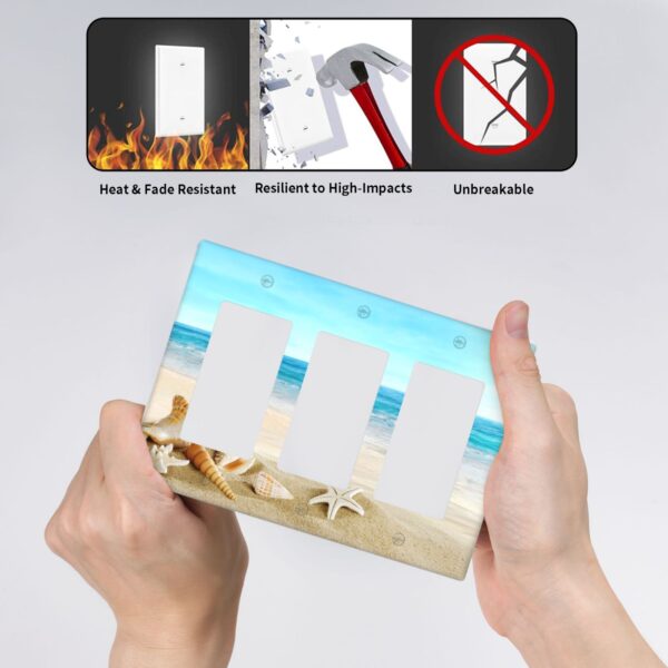 1Pcs Shells on the beach Wall Plate Cover  Switch Plate Covers  Light Switch Cover Plate  Wall Plate Cover Decorative  Decorative switch and socket covers for home kitchen decoration - Image 4