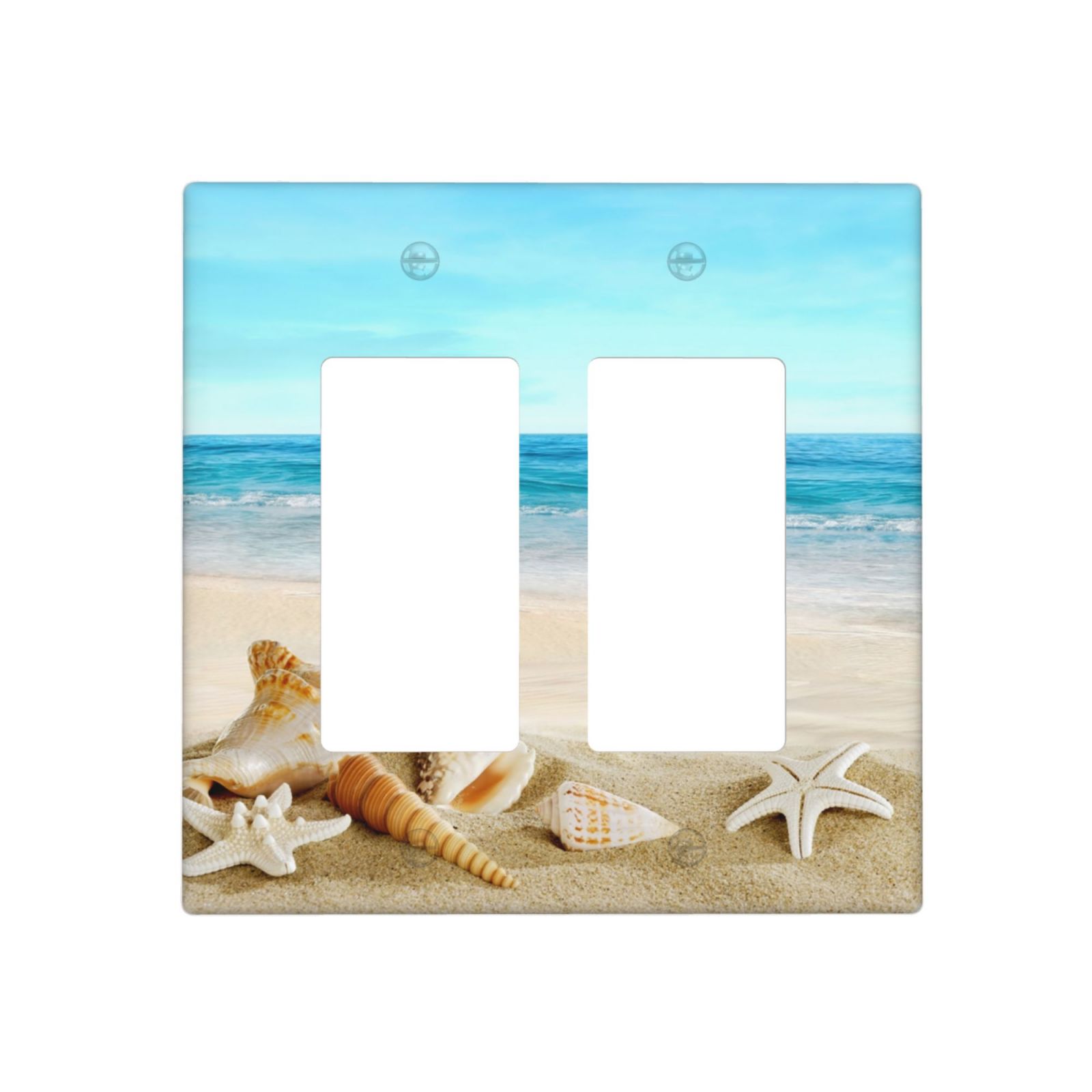 1Pcs Shells on the beach Wall Plate Cover Switch Plate Covers Light Switch Cover Plate Wall Plate Cover Decorative Decorative switch and socket covers for home kitchen decoration