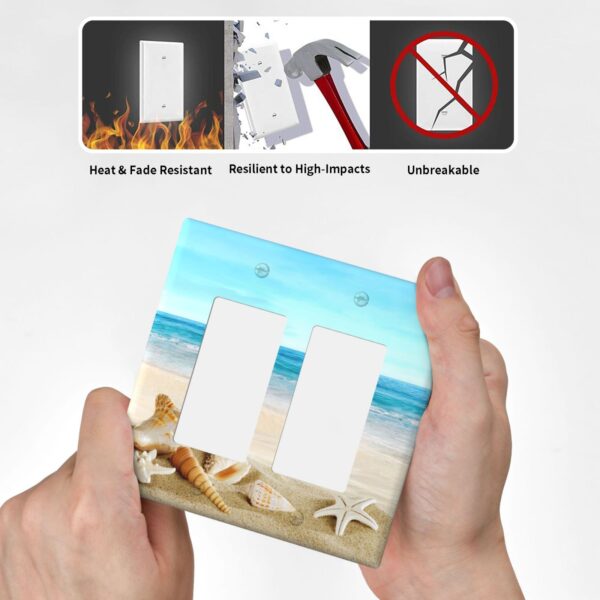 1Pcs Shells on the beach Wall Plate Cover  Switch Plate Covers  Light Switch Cover Plate  Wall Plate Cover Decorative  Decorative switch and socket covers for home kitchen decoration - Image 4