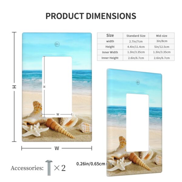 1Pcs Shells on the beach Wall Plate Cover  Switch Plate Covers  Light Switch Cover Plate  Wall Plate Cover Decorative  Decorative switch and socket covers for home kitchen decoration - Image 6