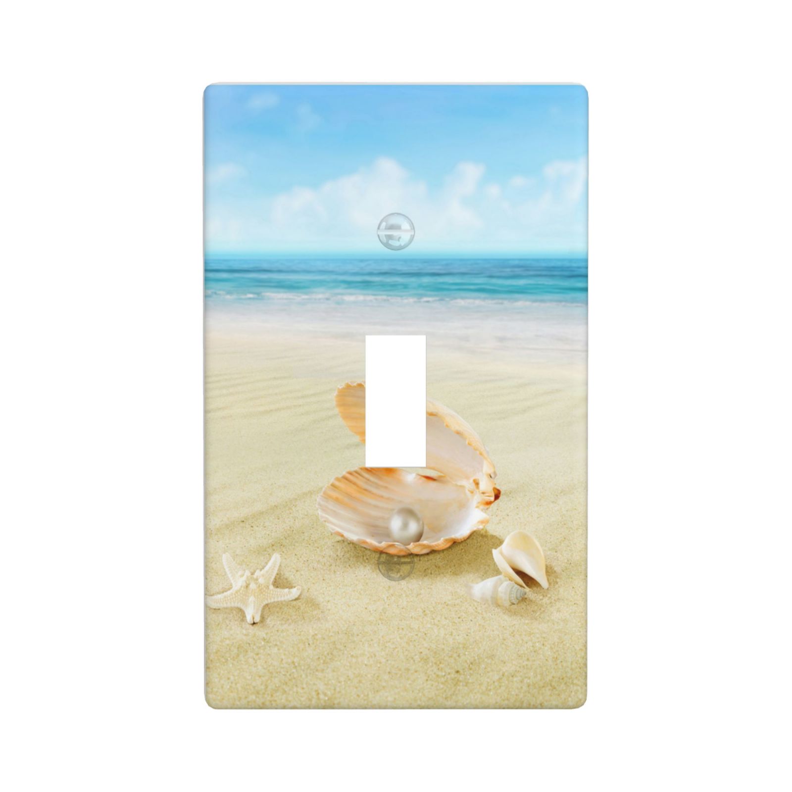 1Pcs Open Shell With Pearl in the Sand Wall Plates decorative light switch cover plate Light Switch Cover Plate Decorative Wall Plate outlet covers wall plate