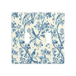 1Pcs A blue bird and flowers Wall Plates decorative light switch cover plate Light Switch Cover Plate Decorative Wall Plate outlet covers wall plate