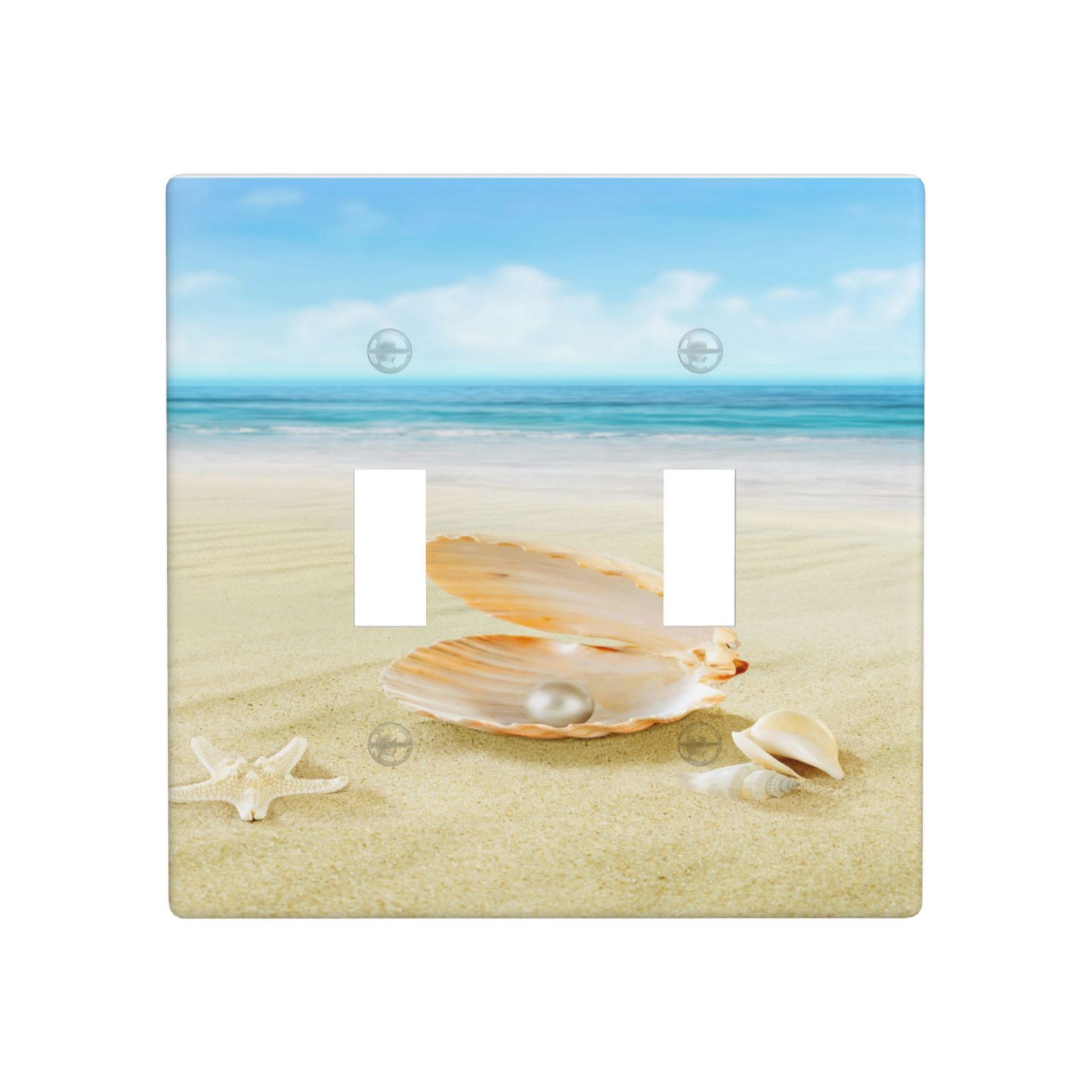 1Pcs Open Shell With Pearl in the Sand Wall Plates decorative light switch cover plate Light Switch Cover Plate Decorative Wall Plate outlet covers wall plate