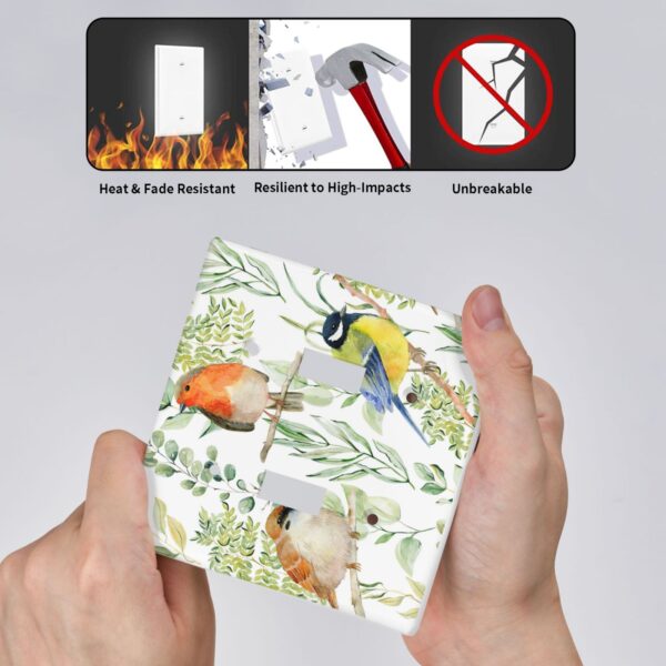 1Pcs Bird Flower Wall Plates decorative light switch cover plate Light Switch Cover Plate Decorative Wall Plate outlet covers wall plate - Image 5
