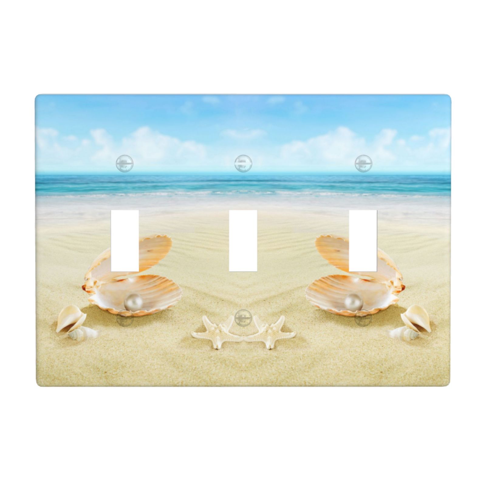 1Pcs Open Shell With Pearl in the Sand Wall Plates decorative light switch cover plate Light Switch Cover Plate Decorative Wall Plate outlet covers wall plate