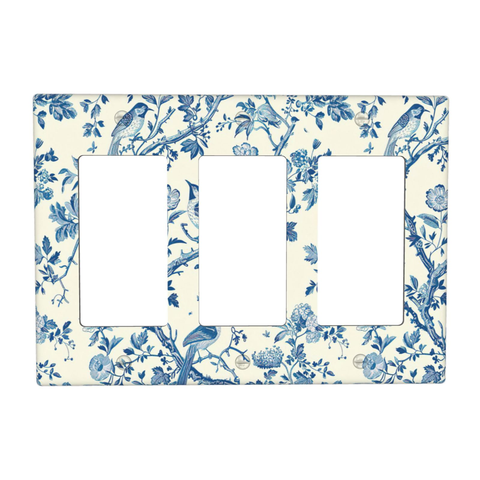 1Pcs A blue bird and flowers Wall Plates decorative light switch cover plate Light Switch Cover Plate Decorative Wall Plate outlet covers wall plate