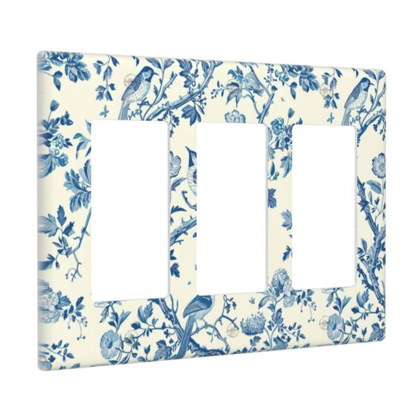 1Pcs A blue bird and flowers Wall Plates decorative light switch cover plate Light Switch Cover Plate Decorative Wall Plate outlet covers wall plate - Image 2